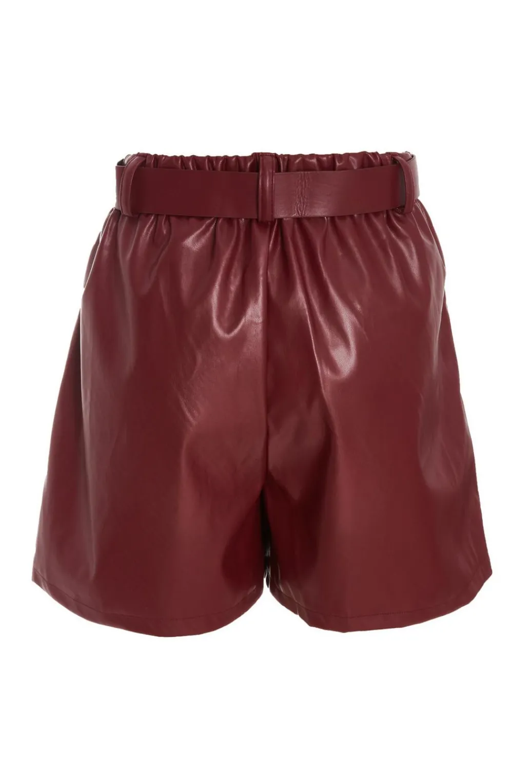 Quiz Trending: Red|Skirts>Dark Red Faux Leather Skort