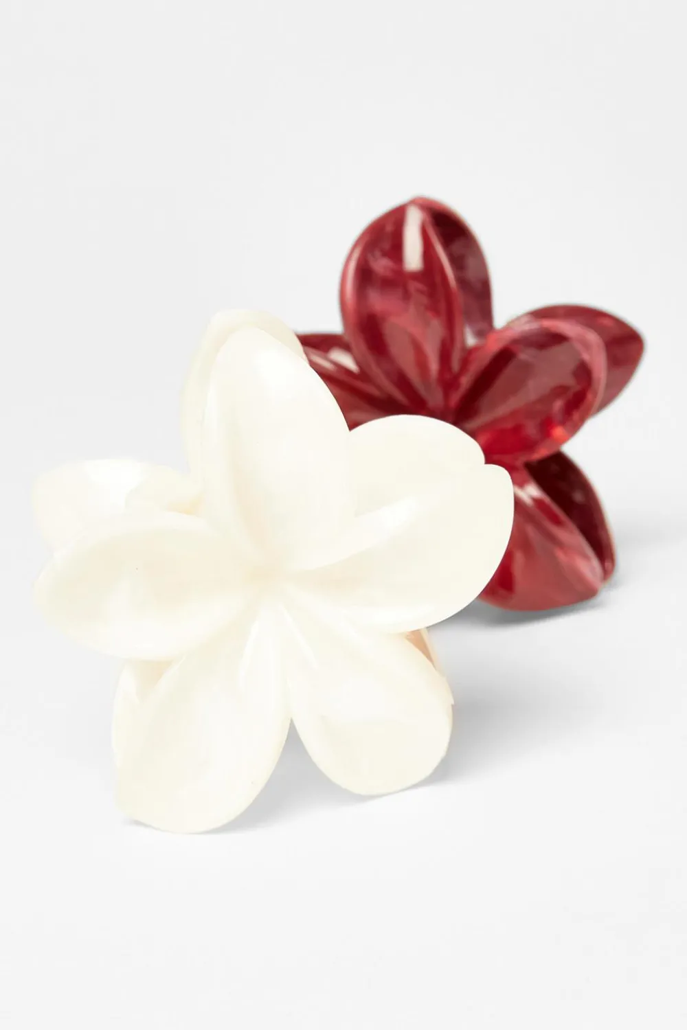 Quiz Holiday Accessories|Hair Accessories>Dark Red Flower Hair Claw Set