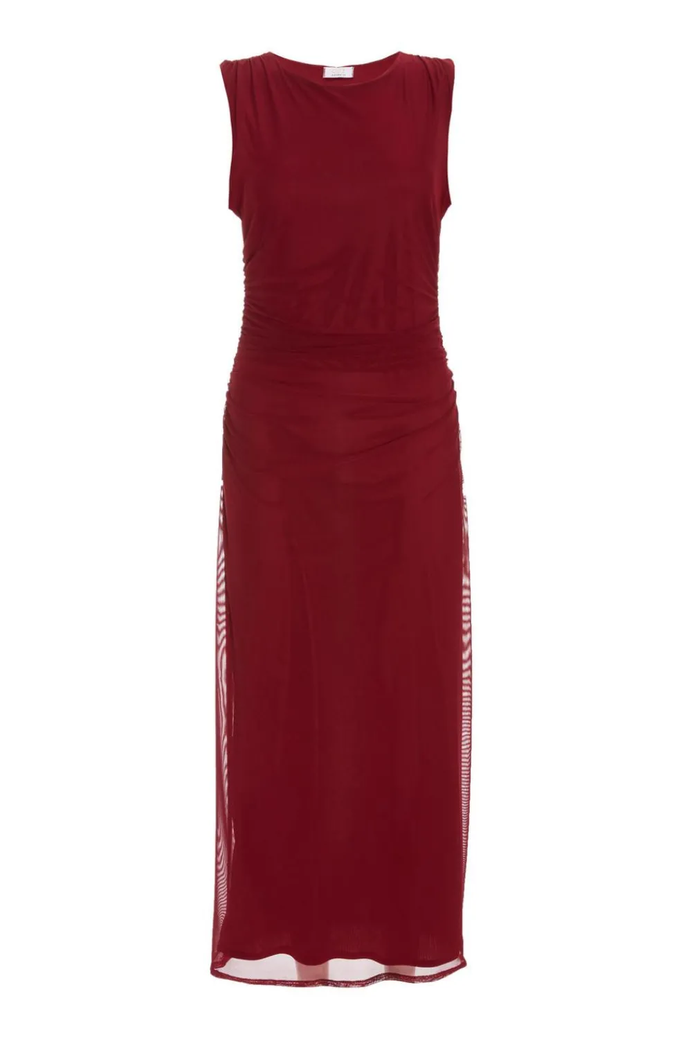Quiz Evening Dresses|Christening Guest>Dark Red Mesh Bodycon Midaxi Dress