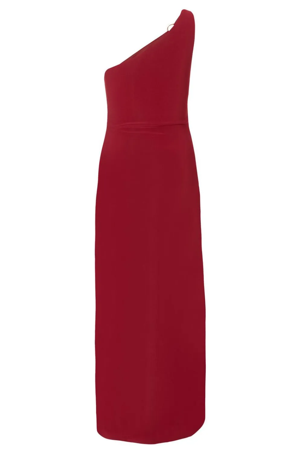 Quiz Day At The Races|Christening Guest>Dark Red One Shoulder Midaxi Dress