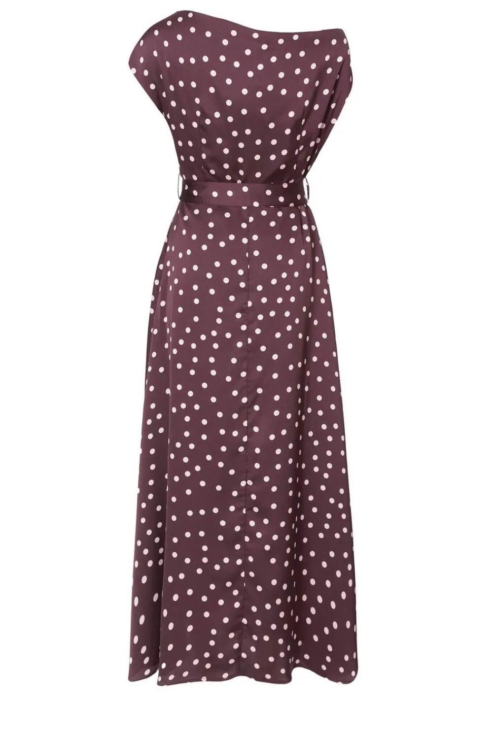 Quiz Day At The Races|Christening Guest>Dark Red Polka Dot Midaxi Dress