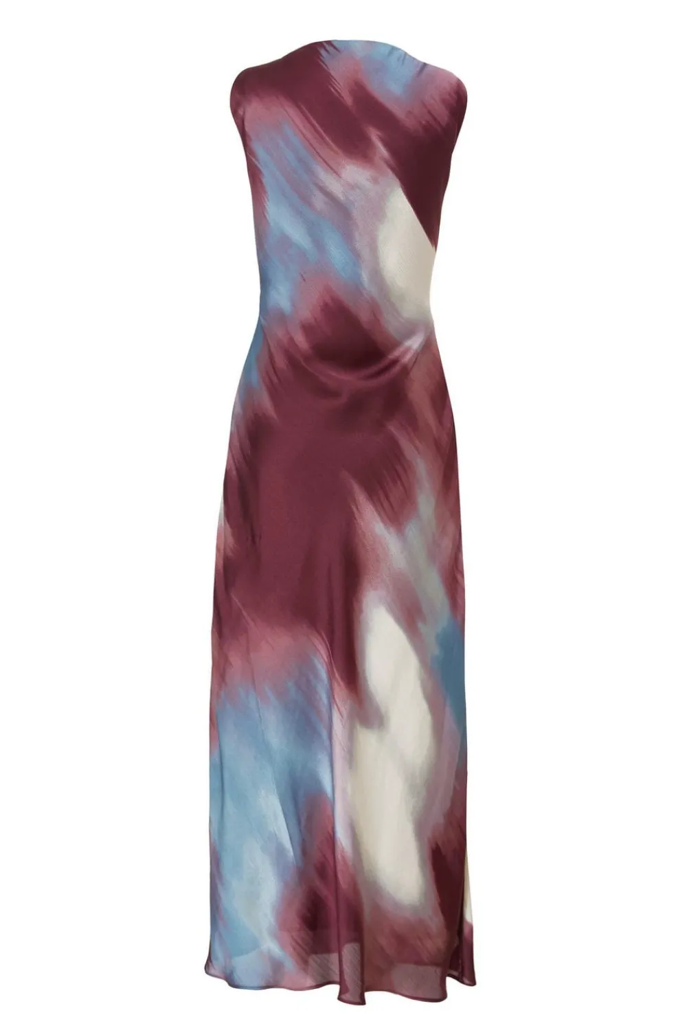 Quiz Evening Dresses|Day At The Races>Dark Red Printed Satin Midaxi Dress