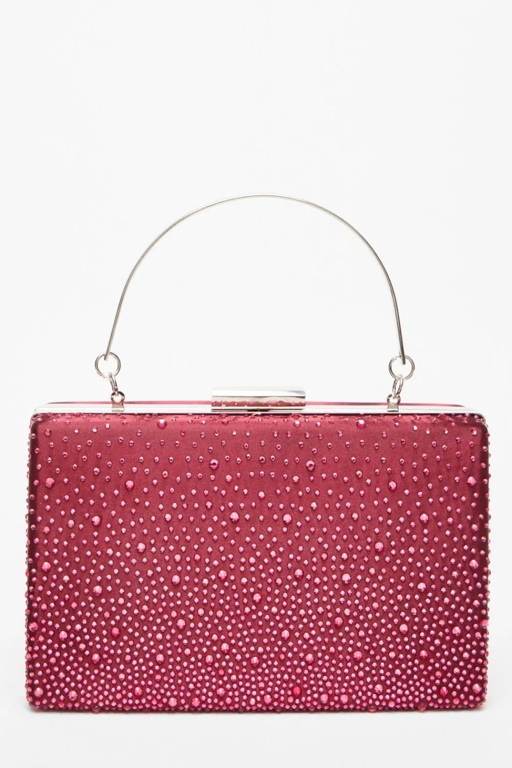 Quiz Bags|Prom & Ball>Dark Red Scattered Diamante Box Bag