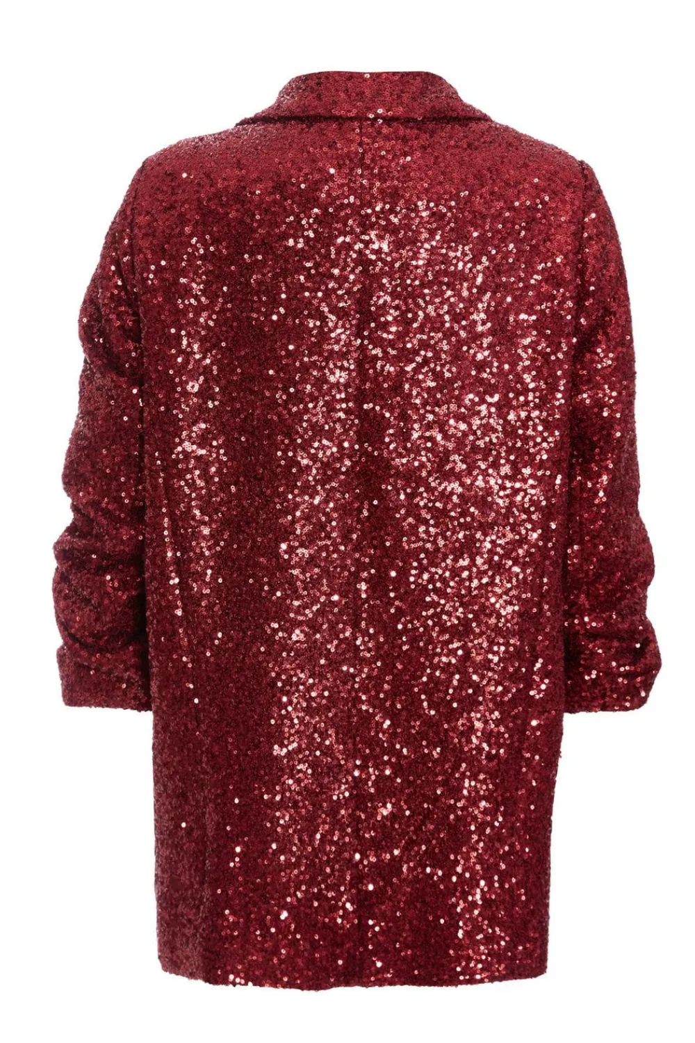 Quiz Trending: Red|Blazers>Dark Red Sequin Ruched Blazer