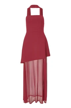 Quiz Prom Dresses|Prom & Ball>Dark Red Strapless Mesh Hem Maxi Dress