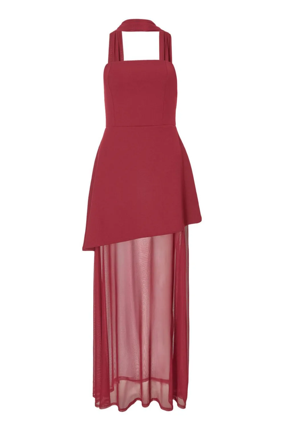 Quiz Prom Dresses|Prom & Ball>Dark Red Strapless Mesh Hem Maxi Dress
