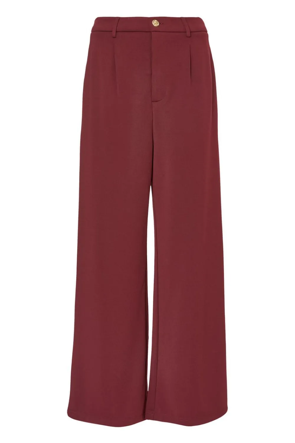Quiz Workwear|Trousers>Dark Red Wide Leg Trousers