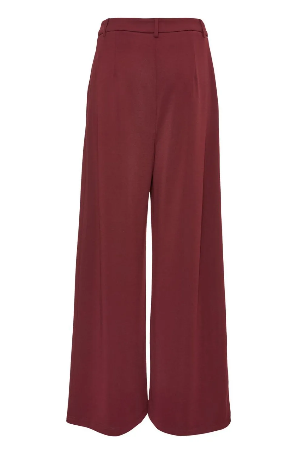 Quiz Workwear|Trousers>Dark Red Wide Leg Trousers
