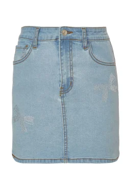 Quiz Summer Clothes|Skirts>Denim Bow Embellished Skirt