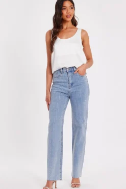 Quiz Trousers|Jeans>Denim Diamante Stripe Jeans