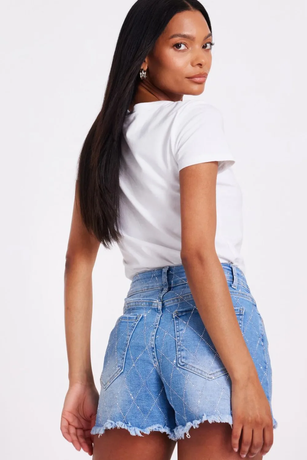 Quiz Summer Clothes|Shorts>Denim Embellished Shorts