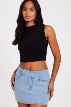 Quiz Summer Clothes|Skirts>Denim Embellished Skirt