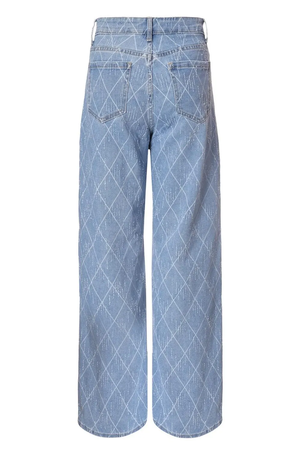 Quiz Trousers|Summer Clothes>Denim Textured Wide Leg Jeans