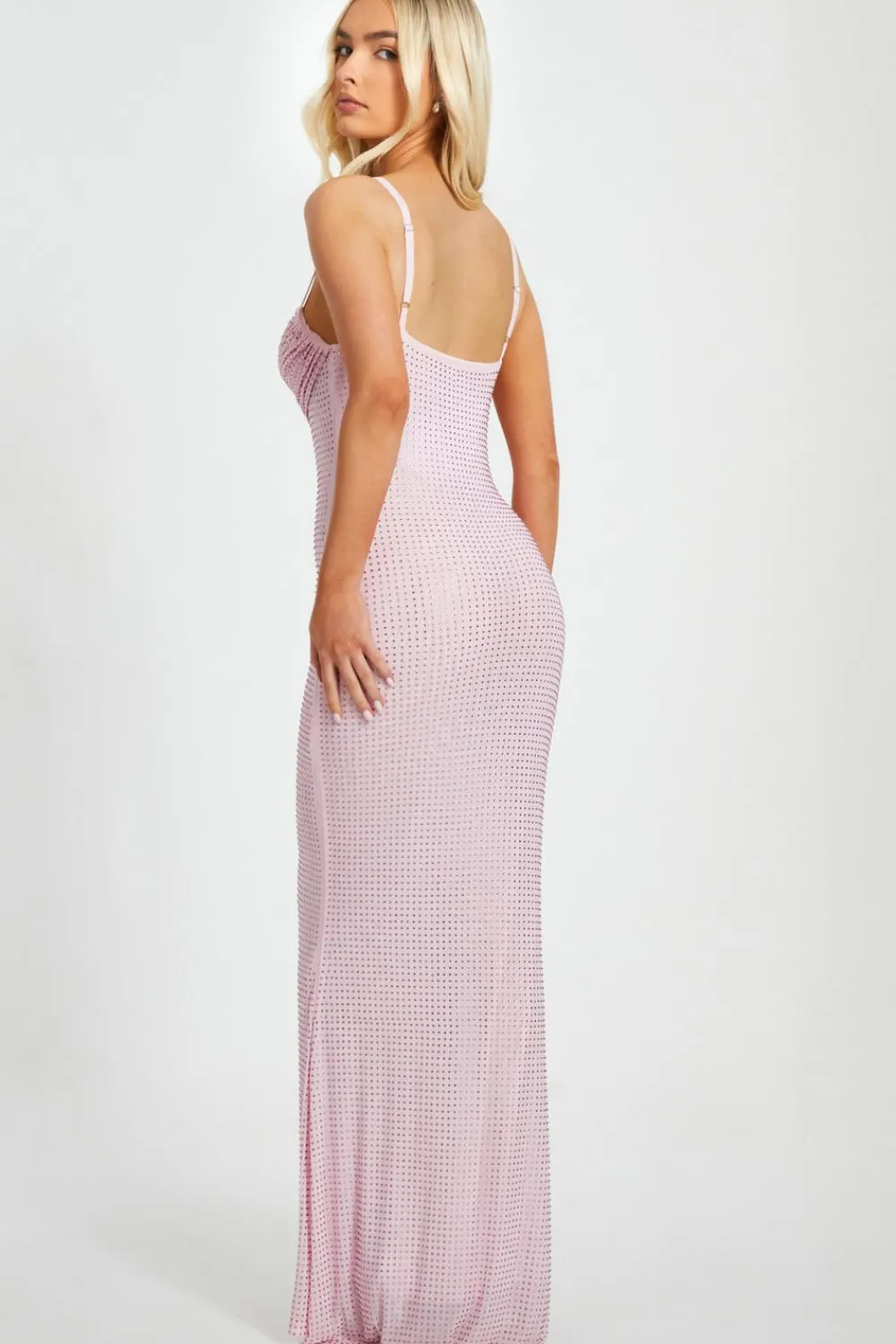 Quiz Prom Dresses|Prom & Ball>Dusty Pink Diamante Maxi Dress