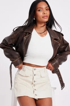 Quiz Summer Clothes|Holiday>Denim Button Front Skort