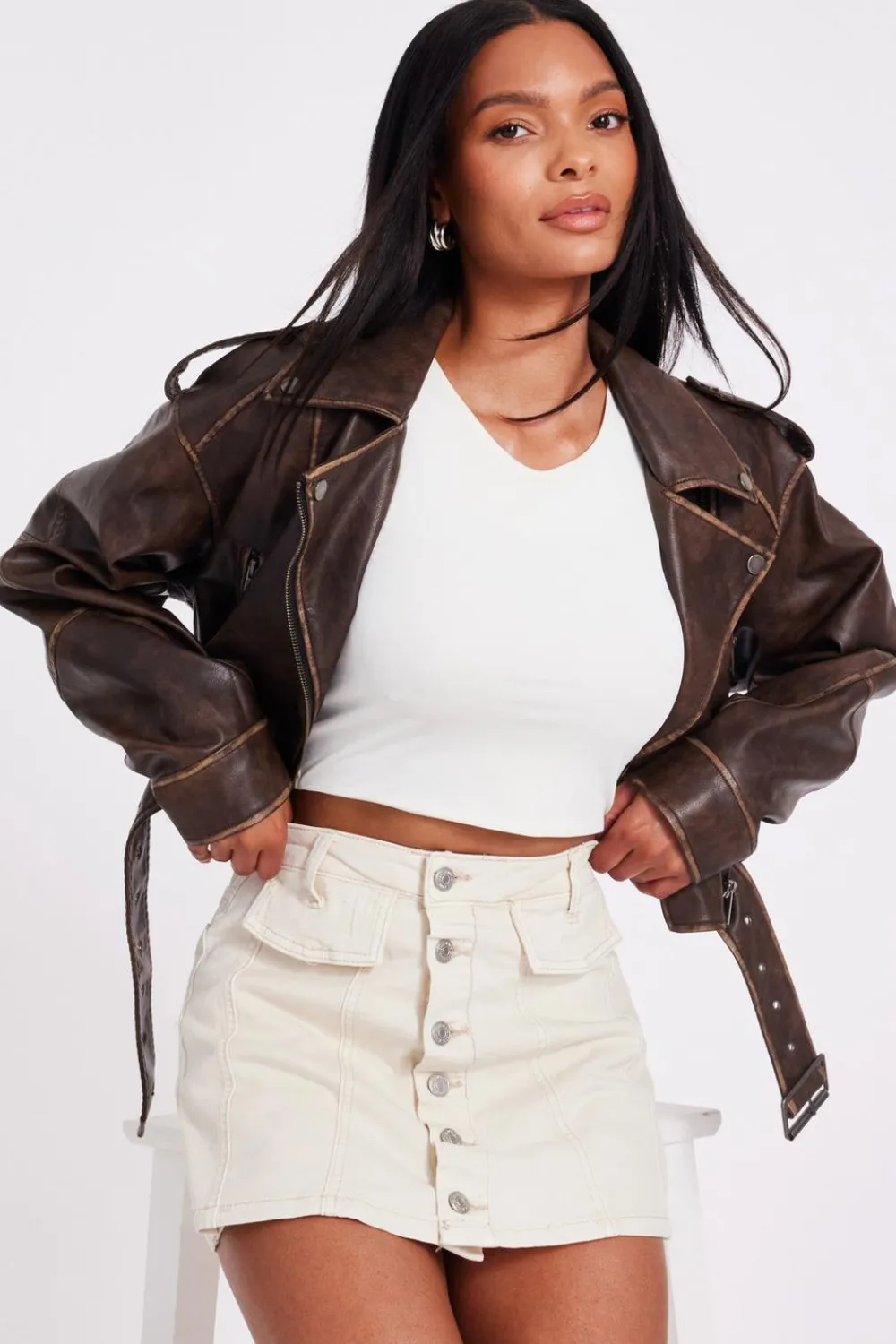Quiz Summer Clothes|Holiday>Denim Button Front Skort