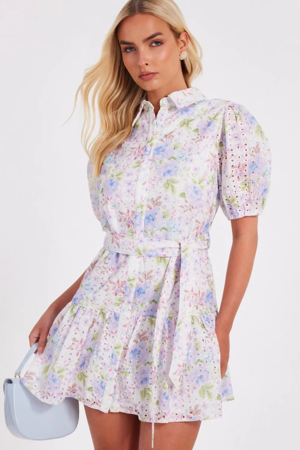 Quiz Summer Clothes|Holiday>Embroidered Floral Shirt Dress