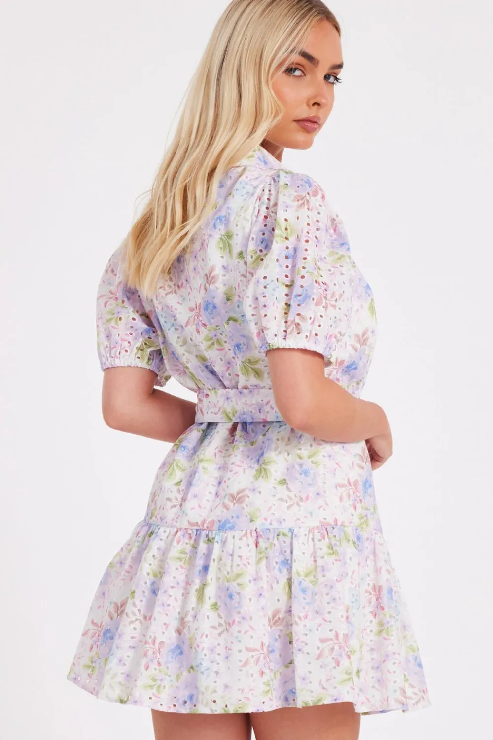 Quiz Summer Clothes|Holiday>Embroidered Floral Shirt Dress