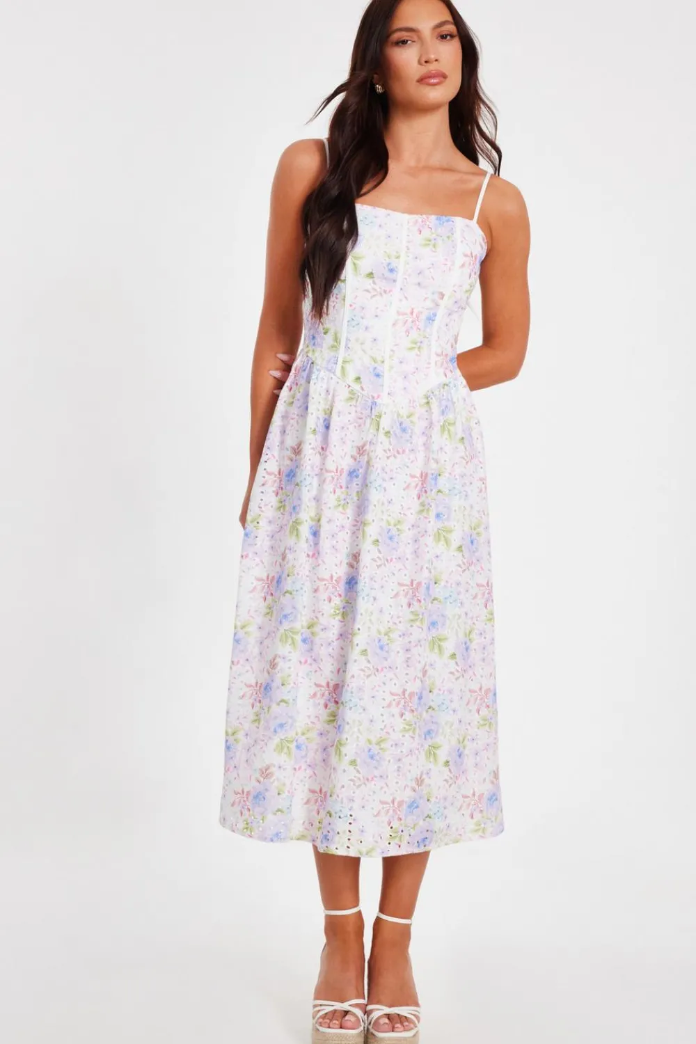 Quiz Day At The Races|Christening Guest>Floral Embroidered Midi Dress