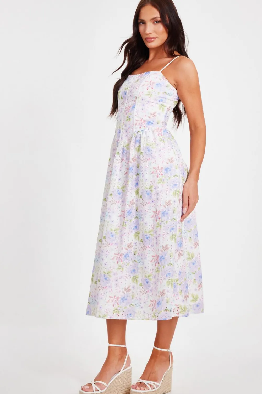 Quiz Day At The Races|Christening Guest>Floral Embroidered Midi Dress