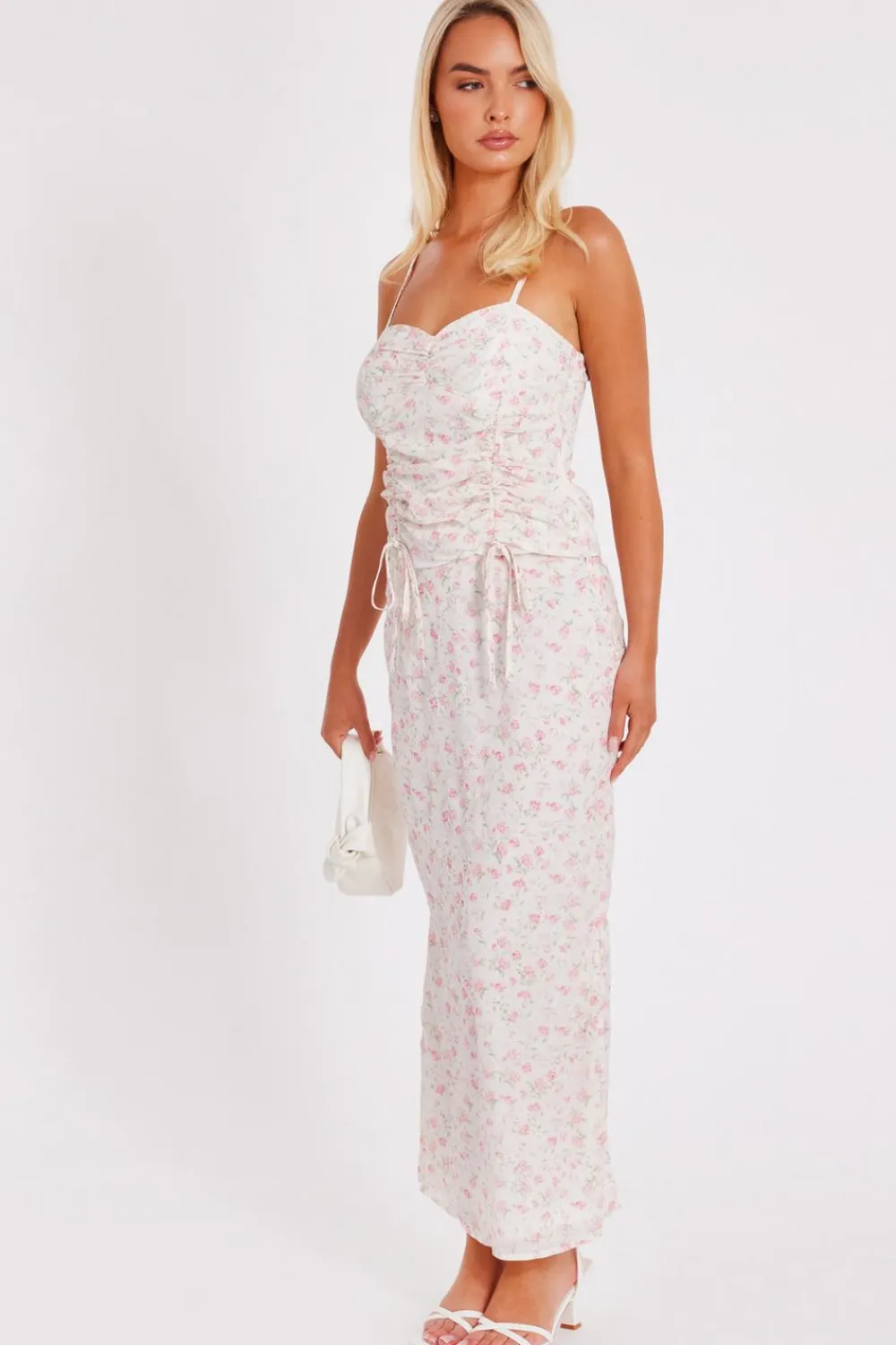 Quiz Summer Tops|Day Tops>Floral Print Ruched Top