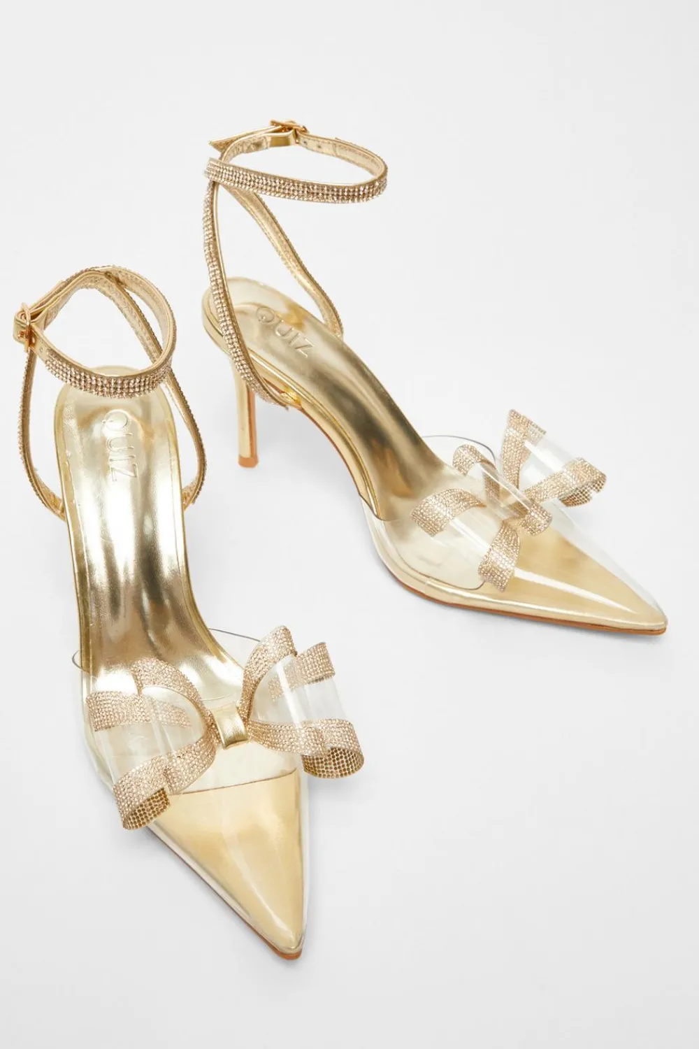 Quiz Shoe & Bag Sets|Heels>Bow Diamante Court Heels
