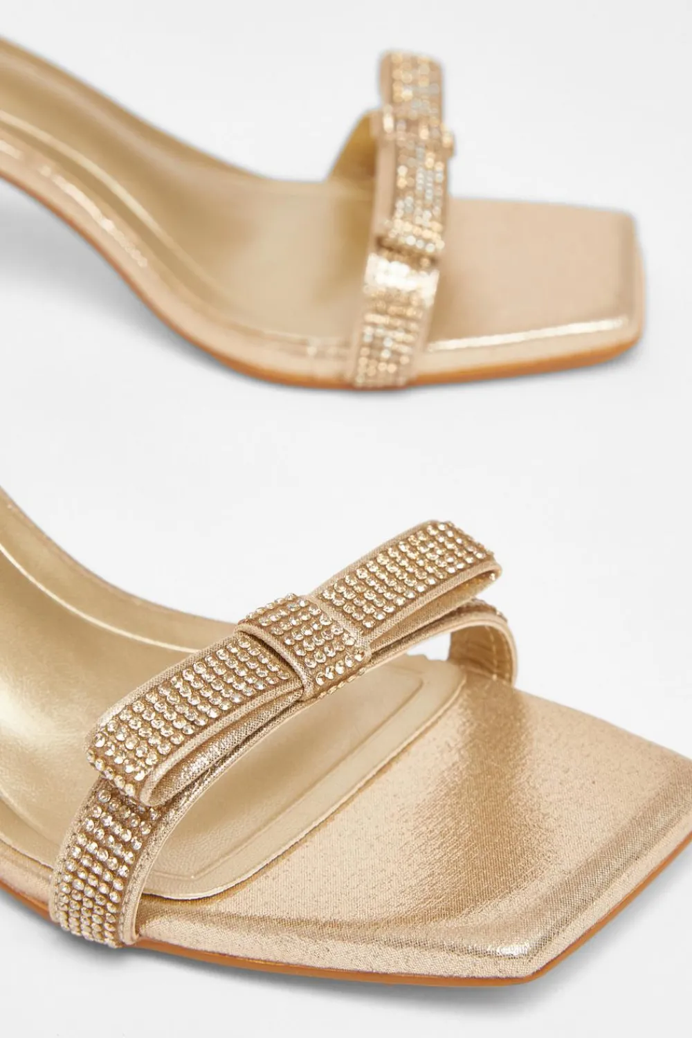 Quiz Occasion Shoes|Heels>Diamante Bow Front Heels