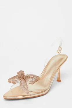 Quiz Occasion Shoes|Heels>Diamante Bow Heels