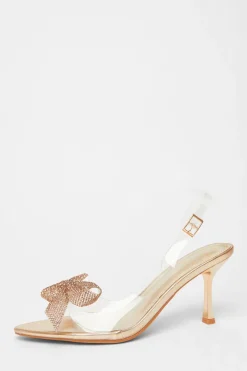 Quiz Occasion Shoes|Heels>Diamante Bow Heels