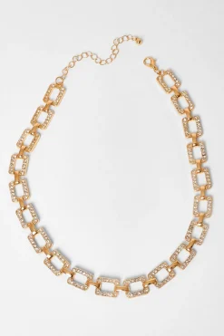 Quiz Jewellery>Gold Diamante Chain Necklace