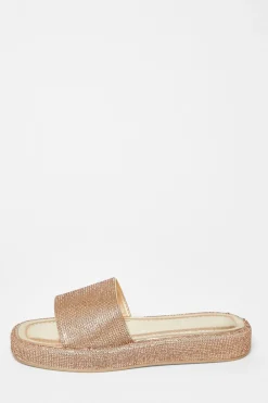 Quiz Sandals|Holiday Shoes>Diamante Flat Sandals