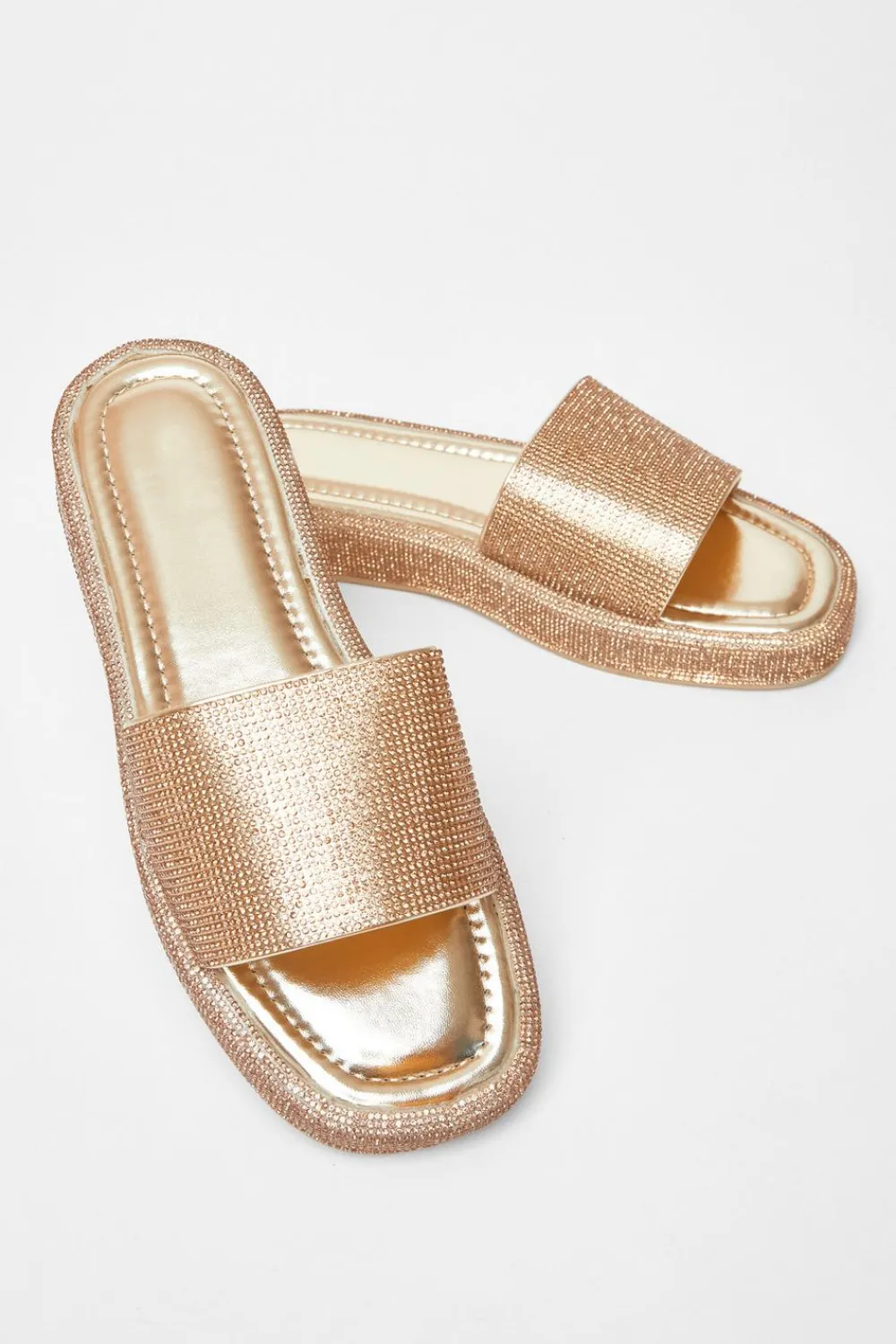 Quiz Sandals|Holiday Shoes>Diamante Flat Sandals