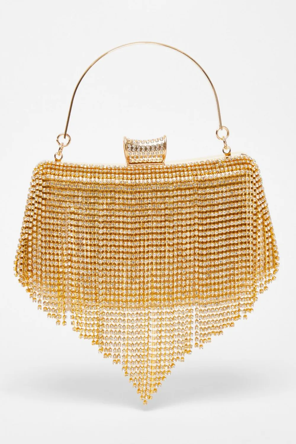 Quiz Bags|Prom & Ball>Gold Diamante Fringe Box Bag