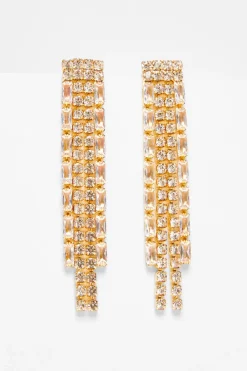 Quiz Jewellery|Earrings>Gold Diamante Fringe Earrings