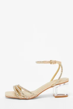 Quiz Sandals|Occasion Shoes>Diamante Low Heeled Sandals