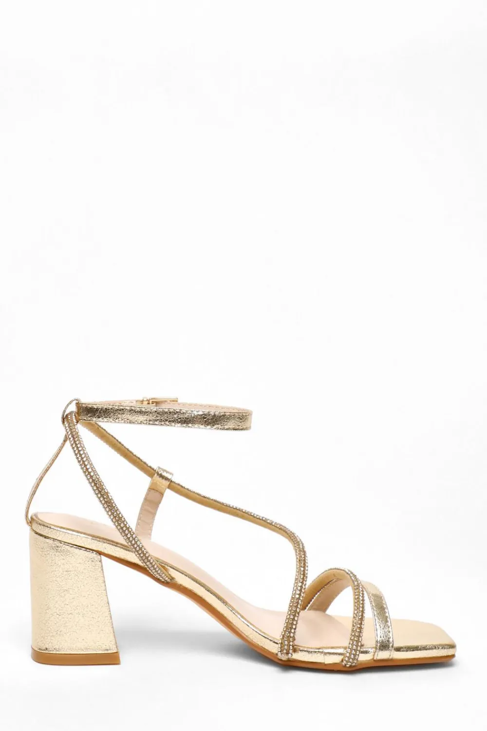 Quiz Sandals|Occasion Shoes>Gold Diamante Satin Heel Sandals