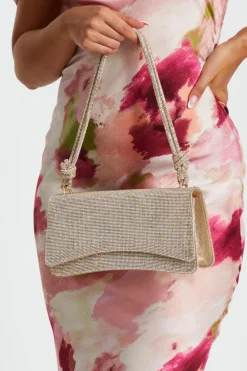 Quiz Bags|Shoe & Bag Sets>Gold Diamante Shoulder Bag