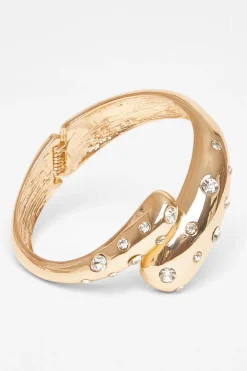 Quiz Jewellery|Holiday Accessories>Gold Diamante Spiral Cuff Bracelet