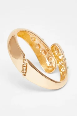 Quiz Jewellery|Holiday Accessories>Gold Diamante Spiral Cuff Bracelet