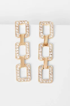 Quiz Jewellery|Earrings>Gold Diamante Square Jewellery Set