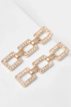 Quiz Jewellery|Earrings>Gold Diamante Square Jewellery Set