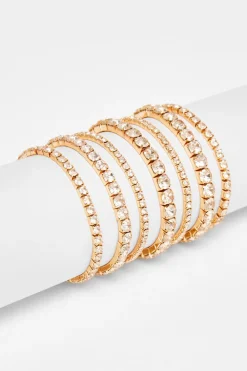 Quiz Jewellery|Holiday Accessories>Gold Diamante Stacked Bracelet
