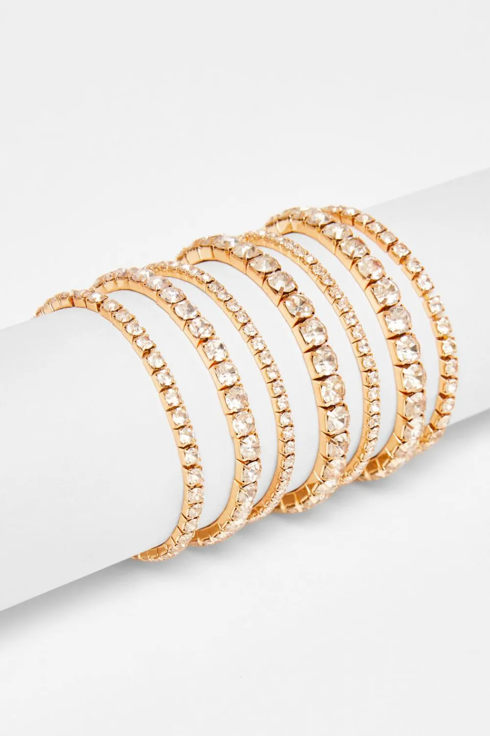 Quiz Jewellery|Holiday Accessories>Gold Diamante Stacked Bracelet