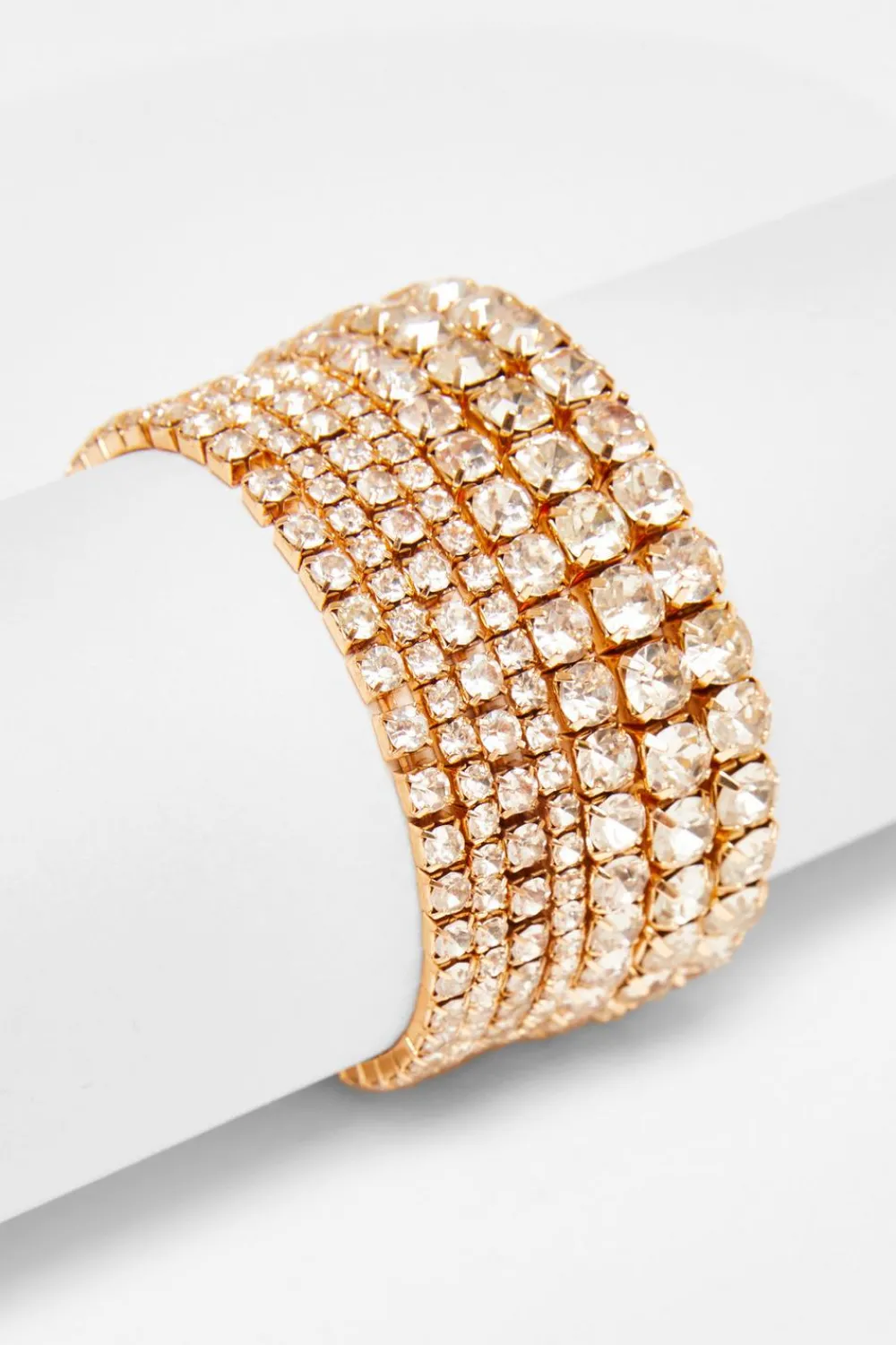 Quiz Jewellery|Holiday Accessories>Gold Diamante Stacked Bracelet
