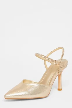 Quiz Occasion Shoes|Heels>Diamante Strap Court Heels