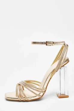 Quiz Shoe & Bag Sets|Heels>Diamante Strap Heeled Sandals