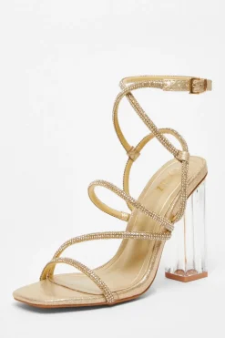 Quiz Heels|Occasion Shoes>Diamante Strappy Heeled Sandals