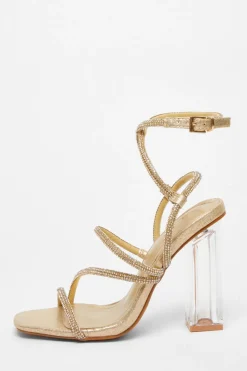 Quiz Heels|Occasion Shoes>Diamante Strappy Heeled Sandals