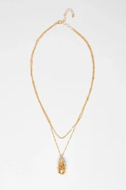 Quiz Jewellery|Prom & Ball>Gold Diamante Tear Drop Necklace