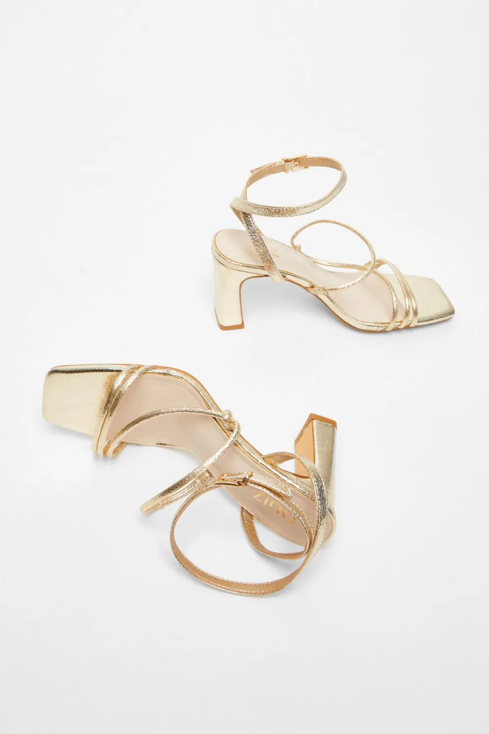 Quiz Sandals|Occasion Shoes>Faux Leather Strappy Heeled Sandals